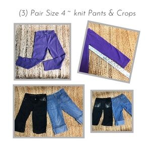 Girls (3) Pair! Size 4 Jeans Pants Knit ‘Bundle’ Osh Kosh Pants!